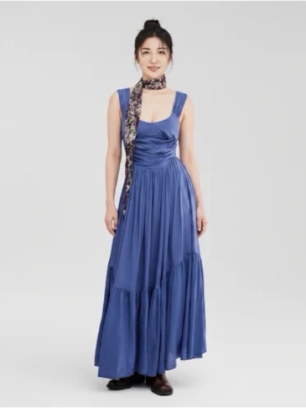 Free People Sasha Sweetheart Viscose Maxi Solid Dress Soldout